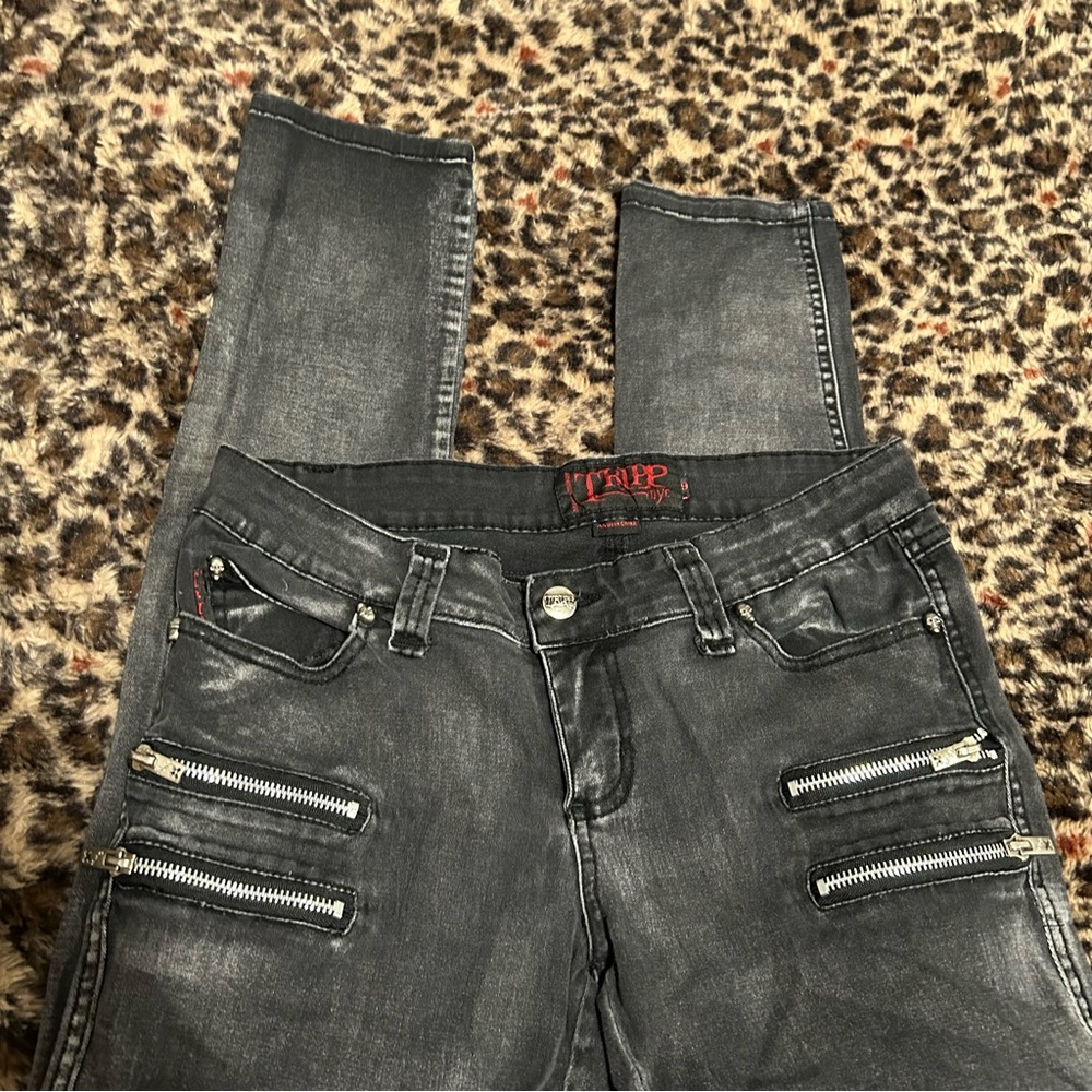 Tripp NYC low rise zipper punk skinny jeans Y2K